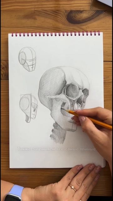 Нарисуем череп простым карандашом смотреть онлайн