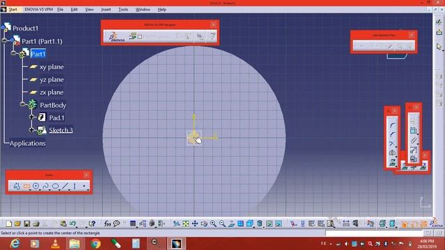 26 CATIA Study tutorial : 3Ding , Pad , Sketch On Surface , giving thickness , secound limit смотреть онлайн