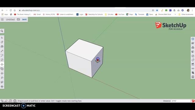 SketchUp #2 How to use the push pull/ make a group/add color смотреть онлайн
