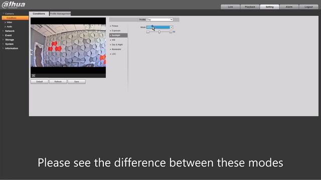 Dahua Smart Scene Adaptive (SSA) Mode + WDR