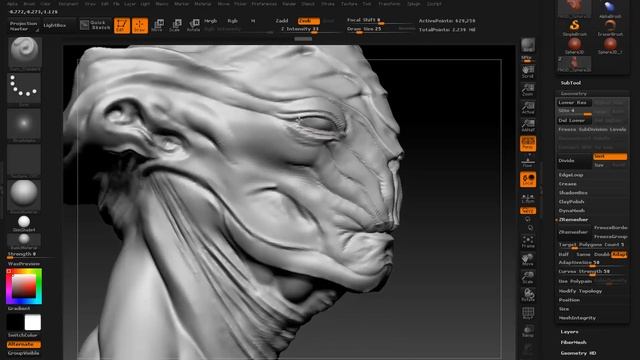 Zbrush Character Sculpting Tutorial - Alien Creature Design HD смотреть онлайн