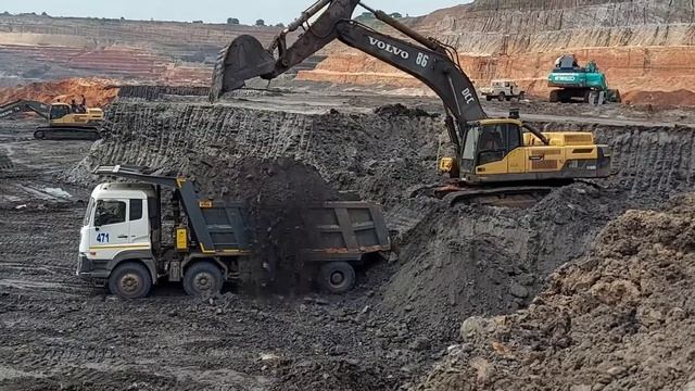 || VOLVO EX_480 EXCAVATOR LOADING EICHER DUMPER 40 TUNS || MINING CONSTRUCTION ACTIVITIES || смотреть онлайн