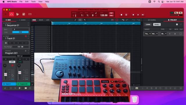 Akai MPK Mini MK 3 and Korg NanoKONTROL Studio MIDI setup and example смотреть онлайн