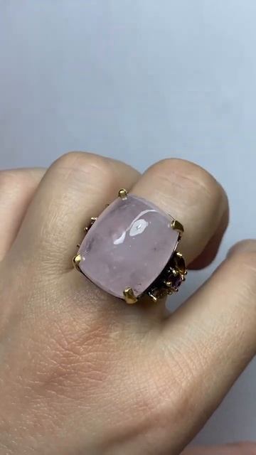 Морганит с цитринами и родолитами в авторской работе 🤩Серебро 92518.5 размер Морганит 20/17 мм смотреть онлайн