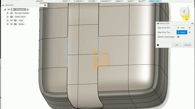 Merge edge form in Auto desk fusion FUSION 360 смотреть онлайн