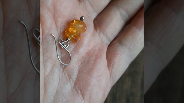 Серьги. Янтарь и серебро. смотреть онлайн