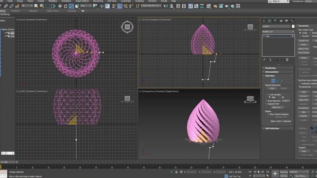 3DS MAX Line Modeling+Extrude+Lath смотреть онлайн