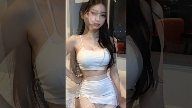 [AI Lookbook 4K] Korean Girl Idol / White Top & White Mini Skirt #ai #aimodel #lookbook #ailookbook