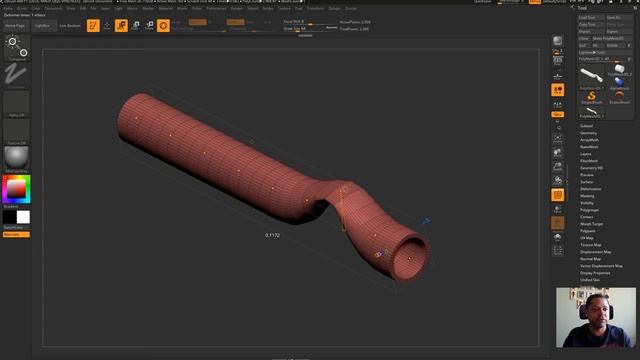 ZBrush Dica Rapida - What`s New ZBrush 4R8 #14 Bend Curve Deformer смотреть онлайн