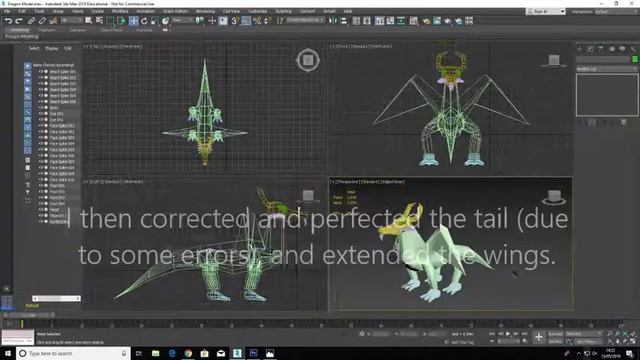 3ds Max - Assignment 2 - Process of creating Dragon Model