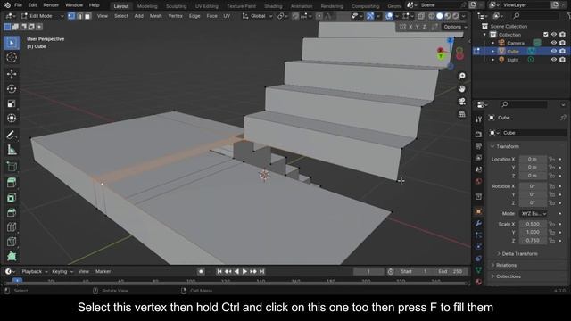 How to Model a Half-turn Staircase in blender | blender tutorial смотреть онлайн