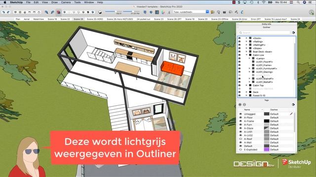 SketchUp Pro - How To? | Verbeterde Outliner - SketchUp 2020 | Afl. 02 - NL Tutorial смотреть онлайн