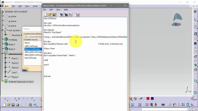 Rename any element CATIA смотреть онлайн