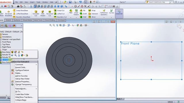 3D SolidWorks, Exercises (6), Two Method: Revolved & Extruded смотреть онлайн