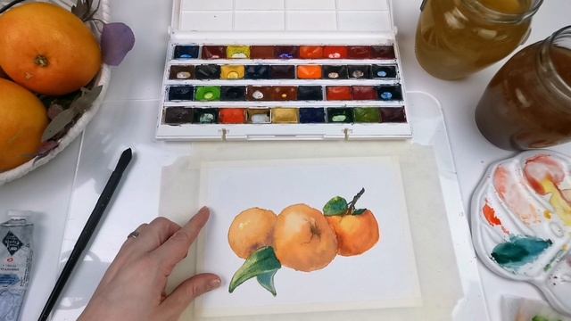 Рисуем мандарины акварелью смотреть онлайн