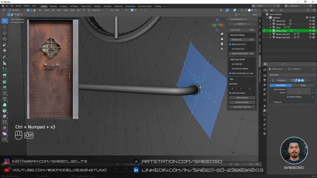 Blender Modeling Door Tutorial Part 1(Timelapse) смотреть онлайн