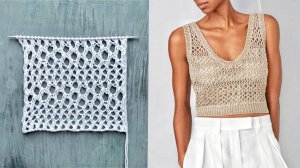 Оригинальный узор топа и кардигана от Кучинелли / Сочетание мелкой и крупной сетки