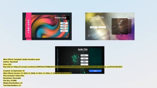 Audio visualizer pack | After Effects Template | VideoHive 24622655 смотреть онлайн
