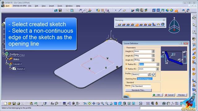 CATIA SHEETMETAL DESIGN - Louver смотреть онлайн