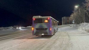 Автобус ЛиАЗ-5292.65 №А446УС «На севере жить» по маршруту №131 в г.Кировск, январь 2025 года