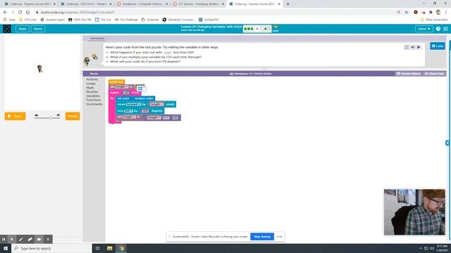 Code.org Express: Lesson 21 - Changing Variables with Artist смотреть онлайн