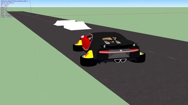 SketchUp 2017 + MSPhysics Bugatti Chiron Flying Car ©4-Mar-2021 смотреть онлайн