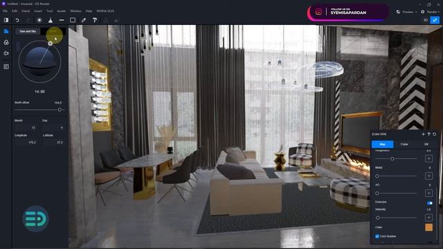D5 RENDER REALISTIC RENDER TUTORIAL #1 INTERIOR APARTEMENT ( FULL FREE )