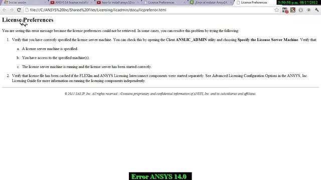 Error ANSYS 14 смотреть онлайн