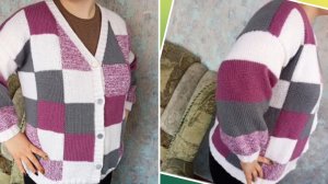 Кардиган спицами Мозаика 🍁