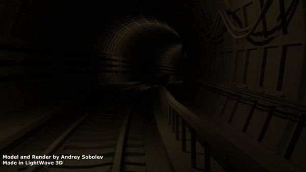 Смоделированный тоннель Метро в LightWave 3D