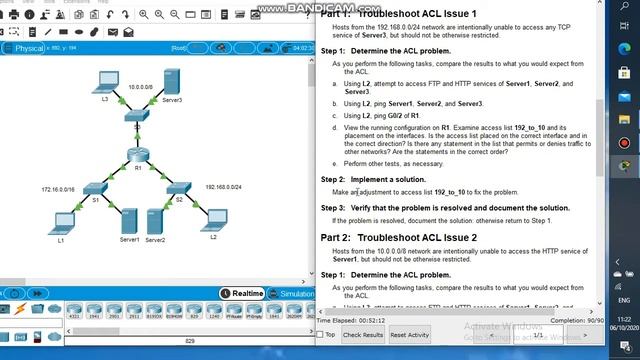 4.4.2.9 Packet Tracer - Troubleshooting IPv4 ACLs смотреть онлайн