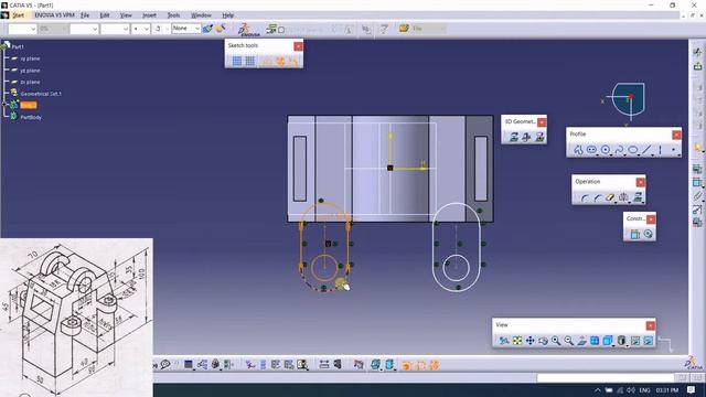 Part Modelling | For Beginners | Practice models for Catia V5 #9 смотреть онлайн