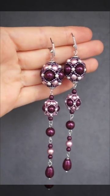 Длинные серьги из жемчуга Сваровски