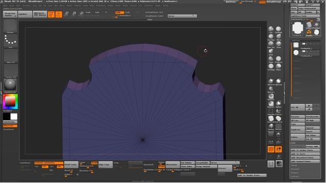 Zbrush Hard surface Zmodeler Modeling water turbine Part1 смотреть онлайн