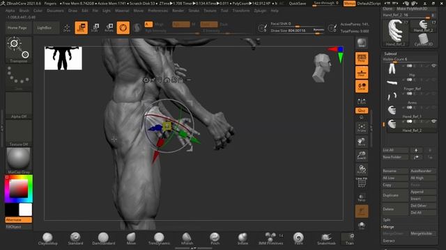 ZBrush Sculpt: Finger Monster Part 2: Thighs смотреть онлайн