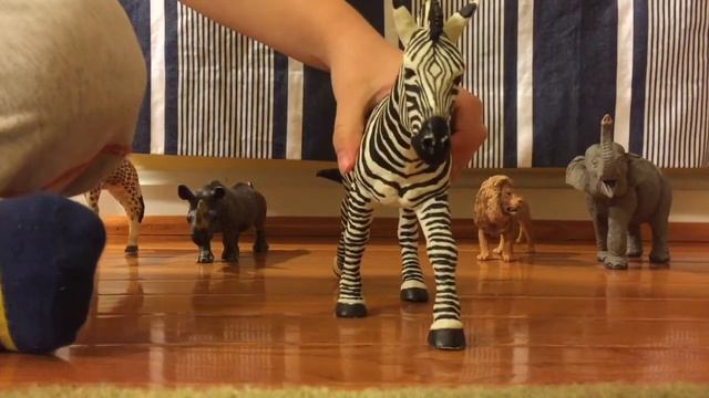 Safari Ltd and Schleich - 5 awesome animals Giraffe, Rhinoceros, Zebra, Lion and Asian Elephant смотреть онлайн