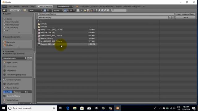 Import video and png image to Blender tutorial смотреть онлайн