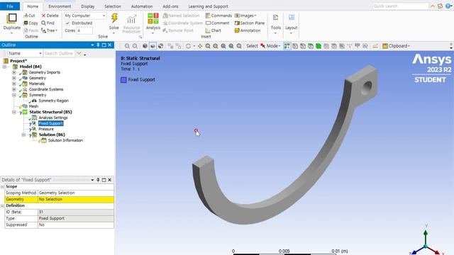 Symmetry Region a half Full view Ansys Mechanical Option 1/2 대칭 해석 смотреть онлайн