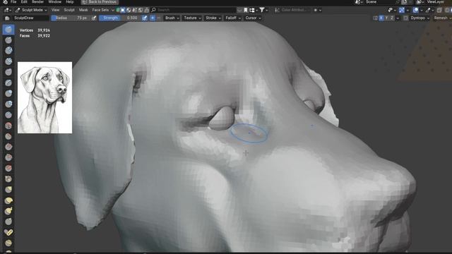 Realtime Sculpting a Dog head | Blender смотреть онлайн