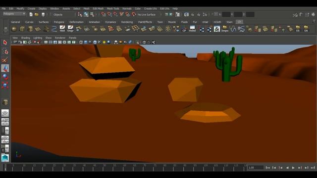 3d modeling Desert Low Poly Landscape (Autodesk Maya Tutorial) смотреть онлайн