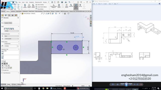 Solidworks Exercises || Exercise No. 196 || Part model + Drawing + Stress analysis смотреть онлайн