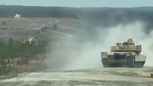 M1 Abrams Tank firing round at target practice - Military Army / Marines смотреть онлайн
