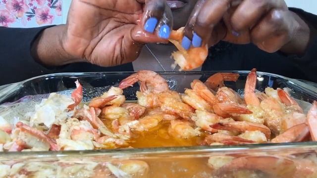 DESHELLED SEAFOOD BROIL SNOW CRAB & SHRIMP + PARMESAN BUTTER SAUCE ASMR MUKBANG