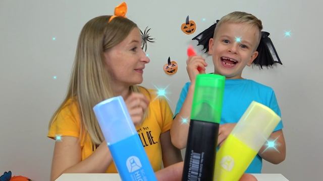 If you eat candy, what will it turn into? Dima and magic candy | Halloween Lollipop Cookies смотреть онлайн