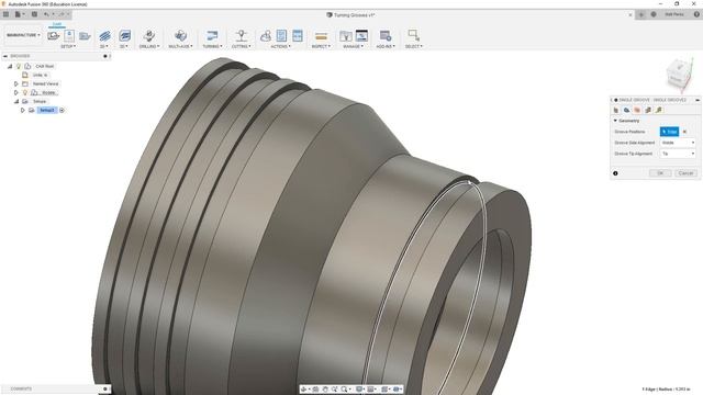 Using the single groove toolpath in Fusion 360 - Creating Toolpaths for a CNC Lathe смотреть онлайн