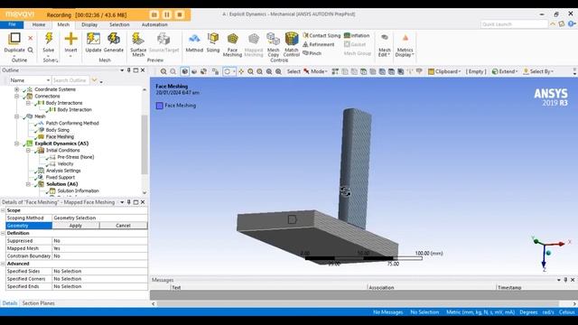 ANSYS Tutorial: Drop Test Analysis of Aluminum Rod From 3 meters Height. смотреть онлайн