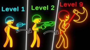 160. Битва стикменов | Level Up Stickman Battle | Кто победит?