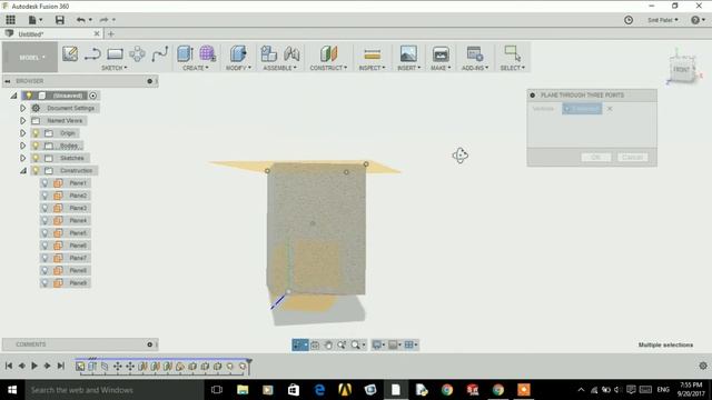 Autodesk fusion 360 Plane creating (tutorial-6) смотреть онлайн