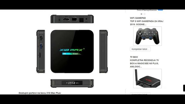 TV Box X10 Max Plus Na Procesoru Amlogic S905X3