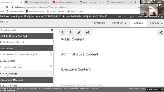 05-24-22 ASD School Board Finance Committee Meeting
